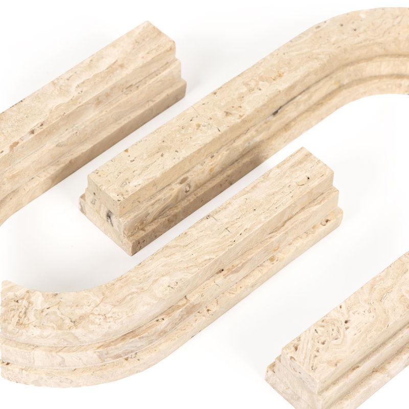 Rockwell 2 Piece Travertine Arches Set, White Travertine