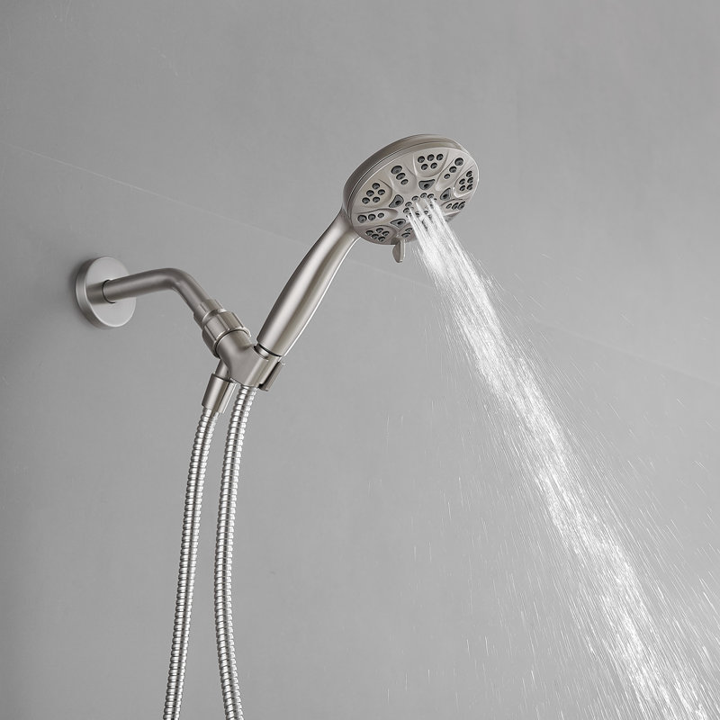 Brushed Nickel Wall Mount Handheld Shower Head with Adjustable Bracket