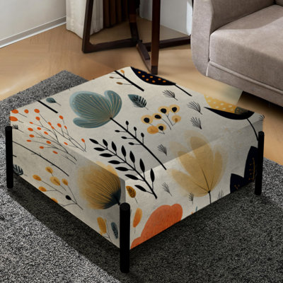 Nordic Simplicity Floral Charm - grand repose-pieds carré floral