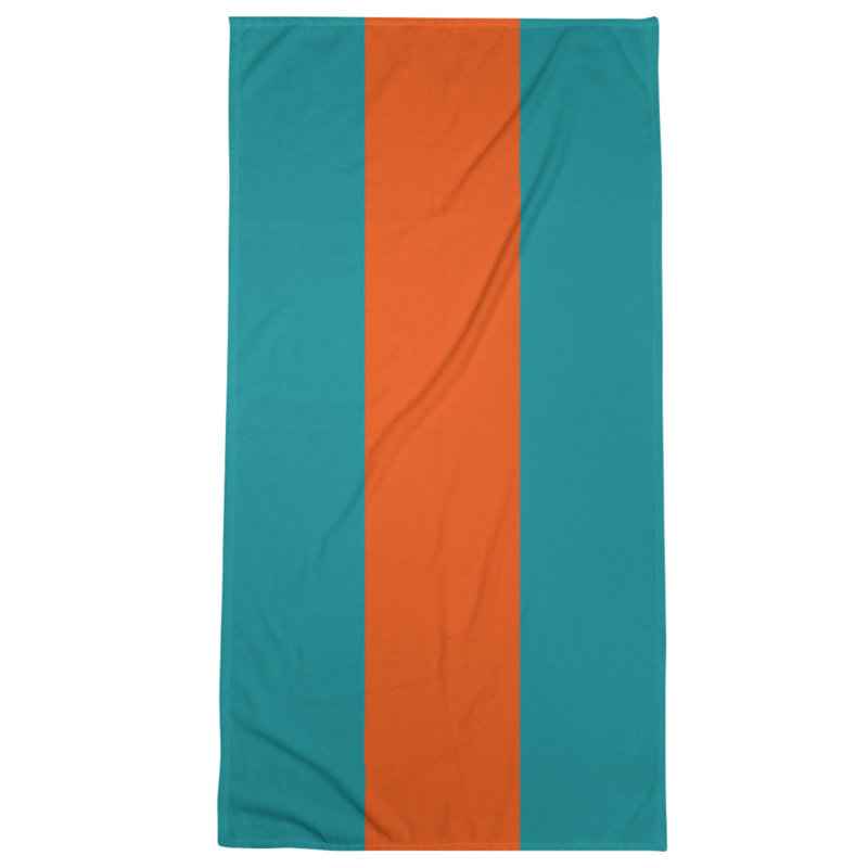 Bath Towel, Aqua/Light Orange