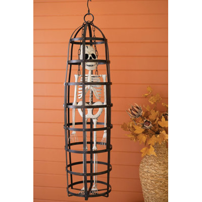 HALLOWEEN SKELETON IN A CAGE