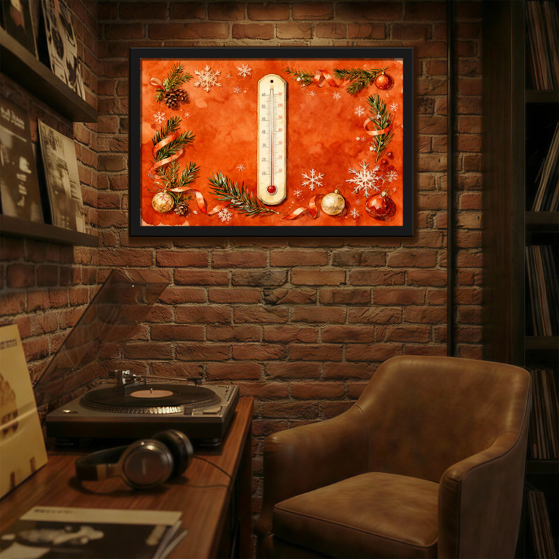 Motif de thermomètre décoratif de Noël, H 24 po x l 36 po