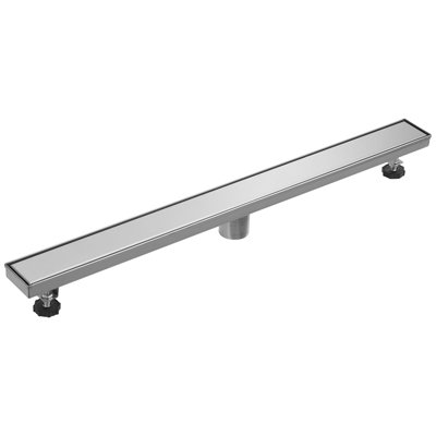 32 In. Stainless Steel Linear Shower Drain With Slot Pattern Drain Cover In Matte Black