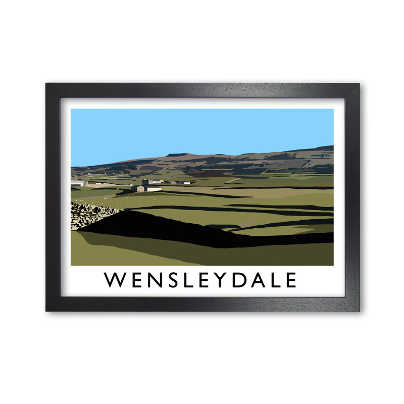 Wensleydale by Richard O'Neill - Print, 29.7cm H x 42cm W x 3cm D, Black Framed