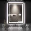 Miroir de salle de bain pour salle de bain, 32 po x 24 po, Ip54 imperméable, avant / rétroéclairé, antibrouillard, contrôle tactile, lumière élevée, 95, intensité variable à l'infini, couleur réglable, verre trempé de 5 mm, miroir cuivre-argent-121076801