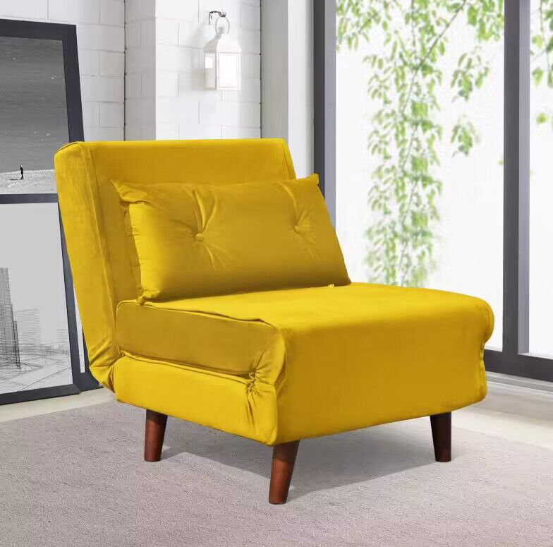 Minonk Velvet Accent Chair, Yellow
