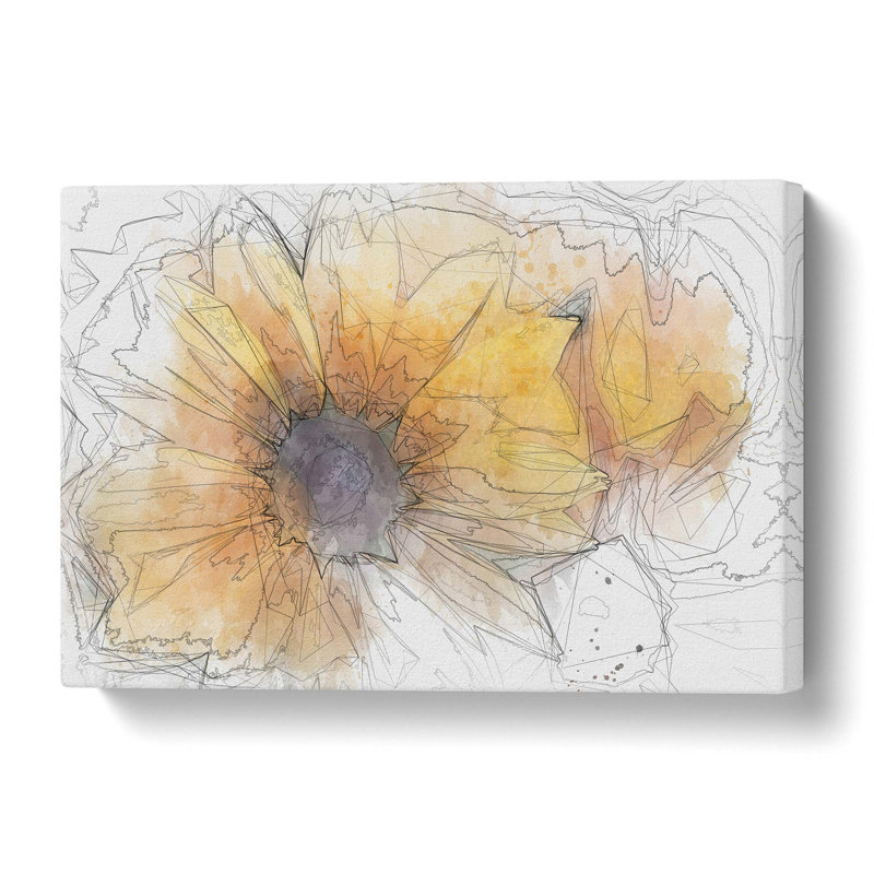 Yellow Coneflowers in Abstract - Wrapped Canvas, 40 cm H x 60 cm W