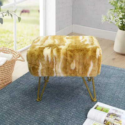 Markie Everly Quinn Faux Fur Ottoman Fuzzy Entryway Bench