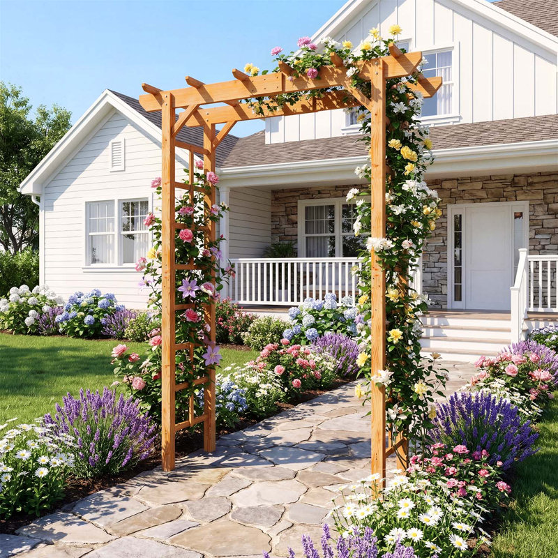 149cm W x 40cm D Cedar Arbour Gate in Golden Brown