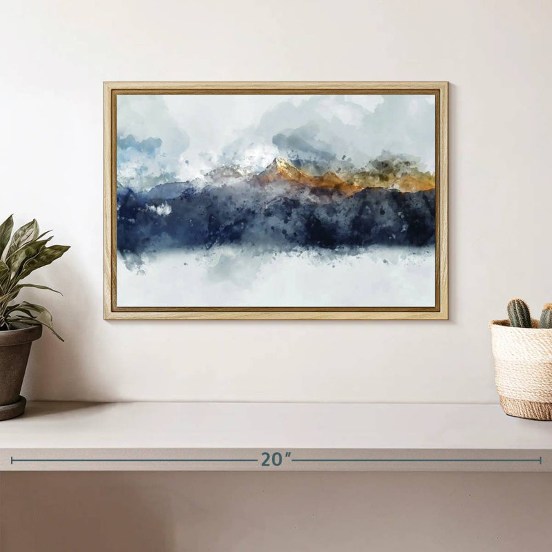 Bolan Mountain Range, Floating Frame Natural Wood, 13" X 9"