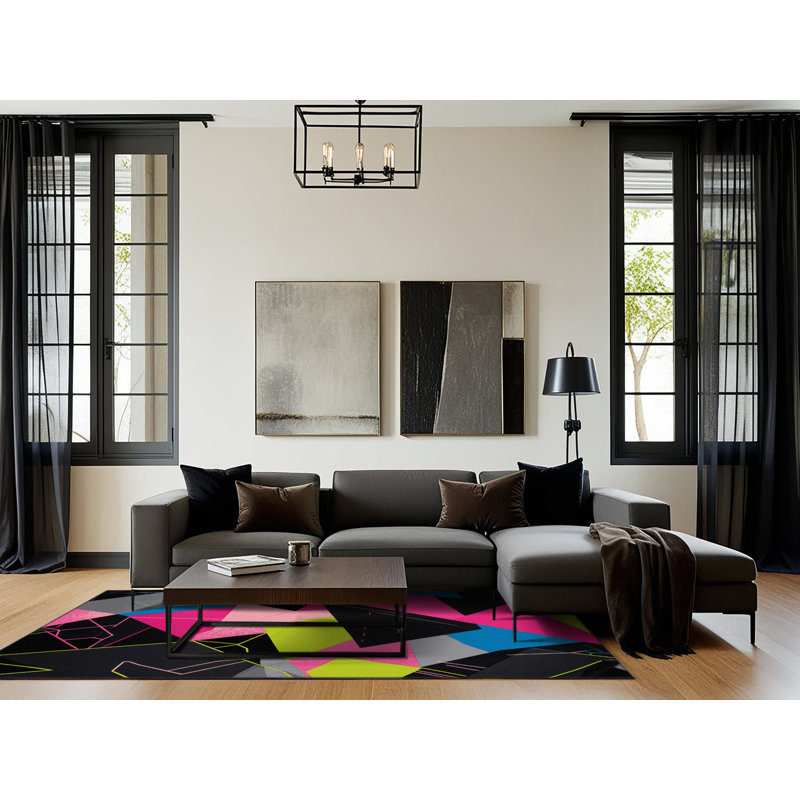 Synth Glow Rug, Rectangle 2' x 3'
