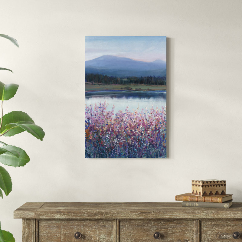 «Lakeside Mountain I» par Timothy O 'Toole - peinture sur toile tendue, H 30 po x l 20 po x P 1,25 po