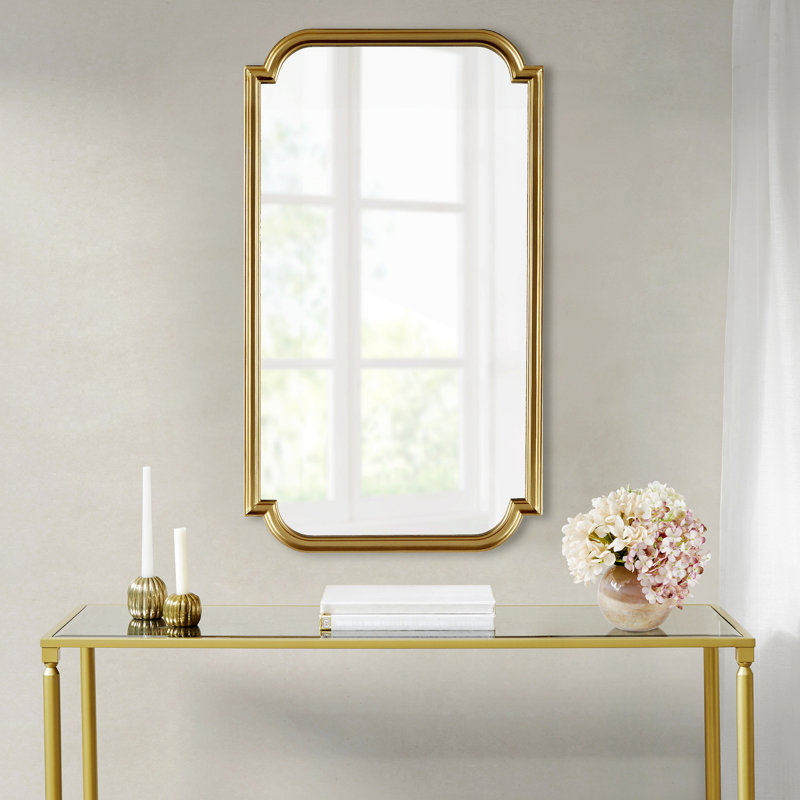 Rectangular Wall Mirror With Scalloped Corners