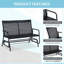 Banc oscillant noir en rotin PE noir, l 47,2 po, avec une capacité de 485 lb