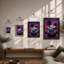 Neon Sunset Truck Retro - Framed Print-254338953-254338957