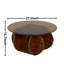 Table basse ronde en bois avec plateau en verre trempé et l 27,5 po