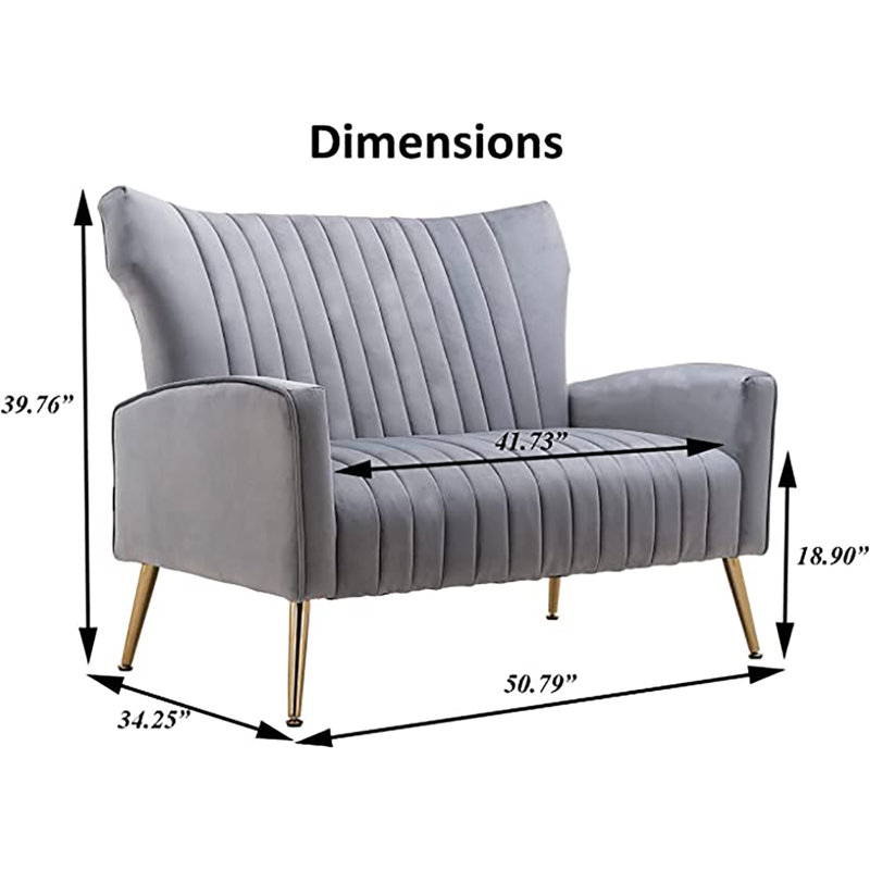 Launius Velvet Armchair, Gray Velvet
