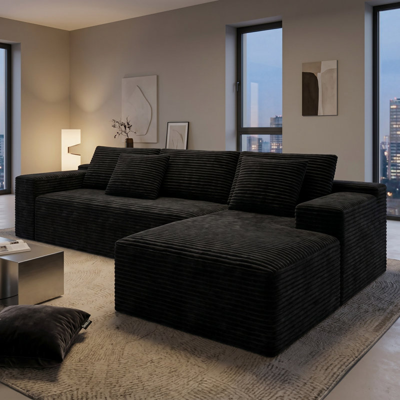 Canapé modulaire modulaire, Orienté à droite, Noir