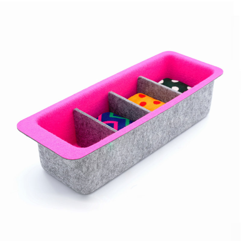 Welaxy Decorative Bin, Pink/Gray