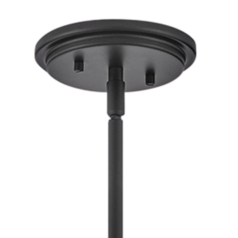 Arti 15-in Pendant Light with On/Off switch, Black/Cased Opal Glass