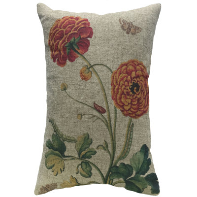  Decorative Floral Rectangular Linen Pillow Cover and Insert