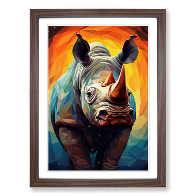 Rhino Geometric Art - Framed Print
