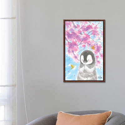 Cherry Blossom Penguin by Martin Hsu - Painting on Canvas