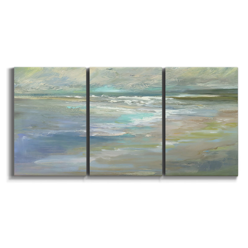 «Early Evening Light I» sur toile, ensemble de 3 pièces, H 60 po x l 120 po x P 2 po