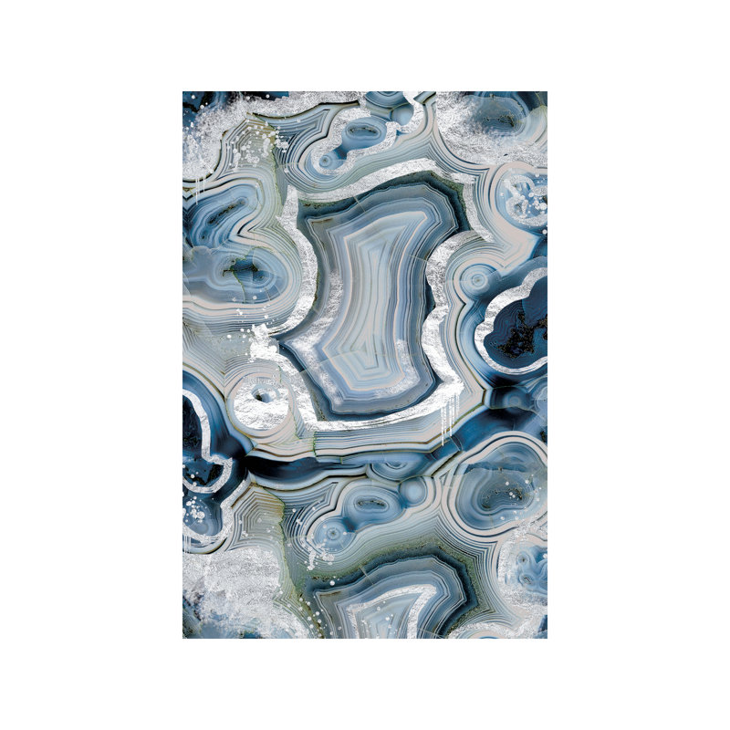Sterling Sapphire Geode - Wrapped Canvas Print, 30.48cm H x 20.32cm W x 1.91cm D