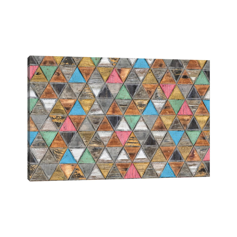 Geometric Rustic And Shabby Elegance by Diego Tirigall - Wrapped Canvas Painting, 20.32 cm H x 30.48 cm W
