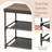 2-Drawer Nightstand with Removable Fabric Bins and Pull Handles Set of 2