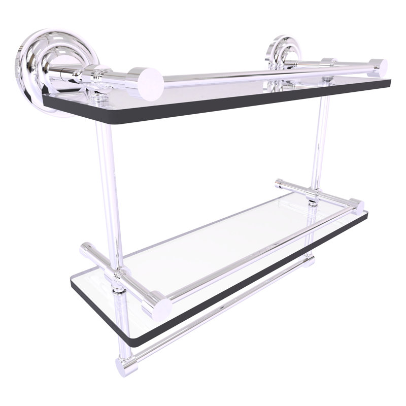 Étagère 2 pièces avec barre à serviettes leamore, Chrome poli, H 12 po x l 22 po x P 5 po