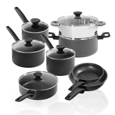 Granitestone Pro Premier Hard Anodized 13 Piece Nonstick Cookware Set, Stay Cool Handles, Dishwasher Safe -  8146