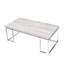 Table basse rectangulaire avec plateau en bois massif et table de style traîneau moderne en métal