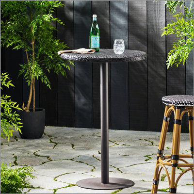 Table de bar extérieure durable en polyuréthane rond de 26 pouces, multi-branches, parfaite pour le patio et la terrasse