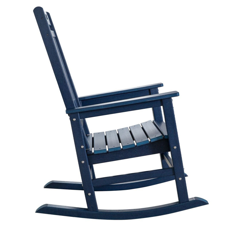 Chaise Adirondack à bascule moderne en plastique (ensemble de 2), Bleu