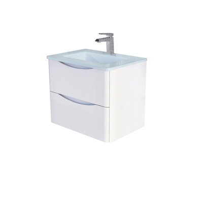 Stanhope 600mm Single Bathroom Vanity with Undermount Glass Basin