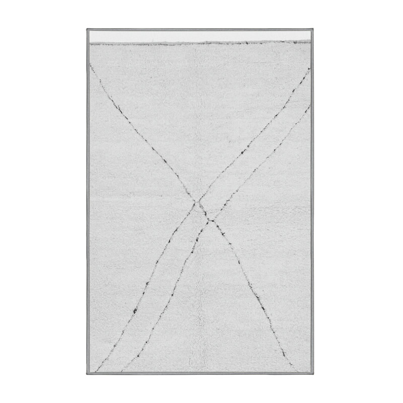Tapis rectangulaire gris tissé à la machine