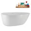 67" Streamline Soaking Freestanding Tub and Tray With Drain-102211130