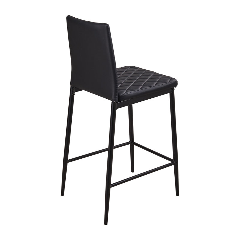 Upholstered Counter Stool with Metal Frame