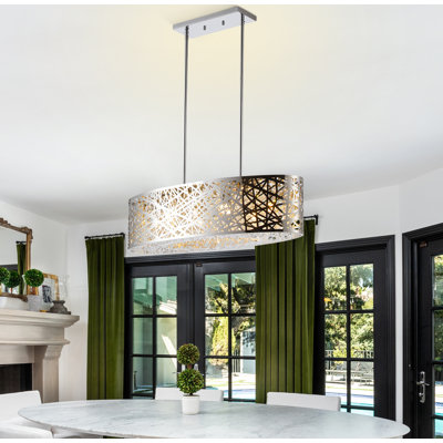 Lustre cylindrique unique à 8 lumières Buco