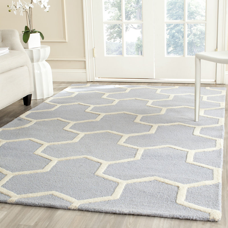 Deedgra Cambridge Hand Tufted Wool Geometric Rug, Rectangle 4' x 6'