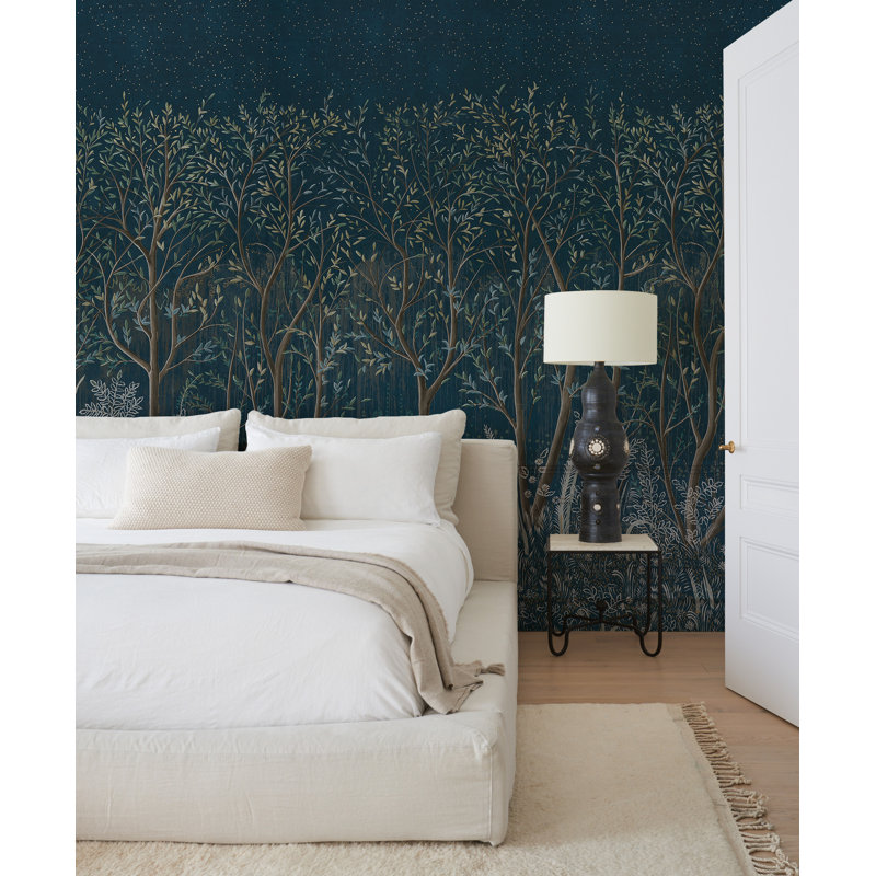 Ensemble de panneaux décoratifs dorés Schumacher x Colette Cosentino Brindille, Paon