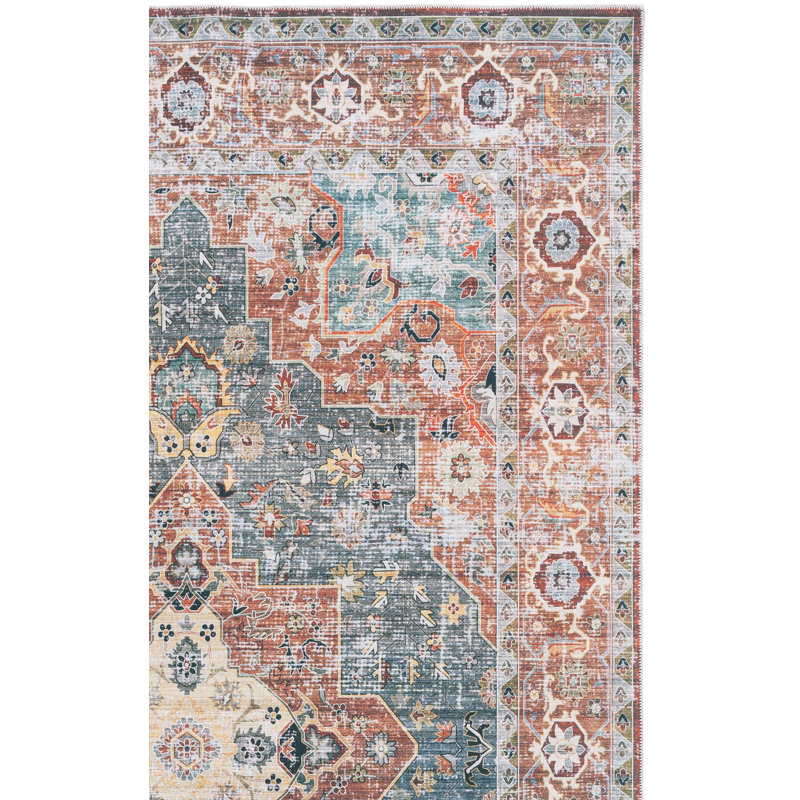 Tapis rouge / bleu Arizona 126, Carré 6 pi