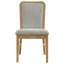 Ensemble de 2 chaises d'appoint Elora, tissu gris et bois naturel vieilli