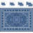 8'X10' Washable Vintage Boho Floral Area Rugs Super Soft Faux-Wool Non-Slip Low Pile Blue White-118004210