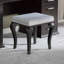 Ensemble de coiffeuse avec tabouret rembourré Glam Style, plateau en verre, tiroirs de rangement et miroir DEL