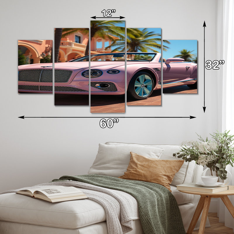 Miami Miami Bentley II - art mural sur toile transport - 5 panneaux