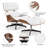 Leather Lounge Chair with Ottoman, Solid Wood Frame and Heavy-Duty Aluminum Alloy Base-1702219449