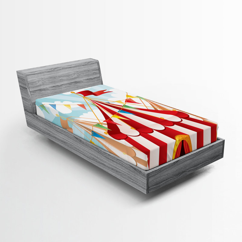 Ensemble de 2 draps-housse Ambesonne Circus, Drap-housse de taille simple